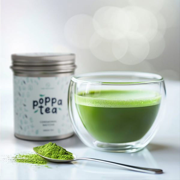 matcha tea with hot water