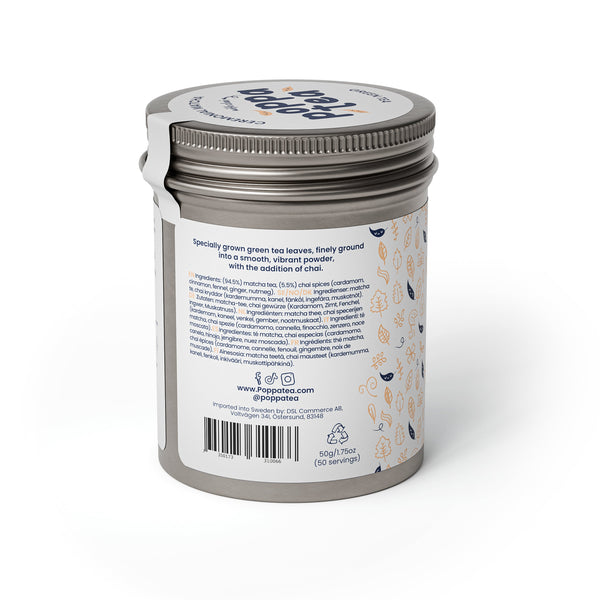 chai matcha green tea back image