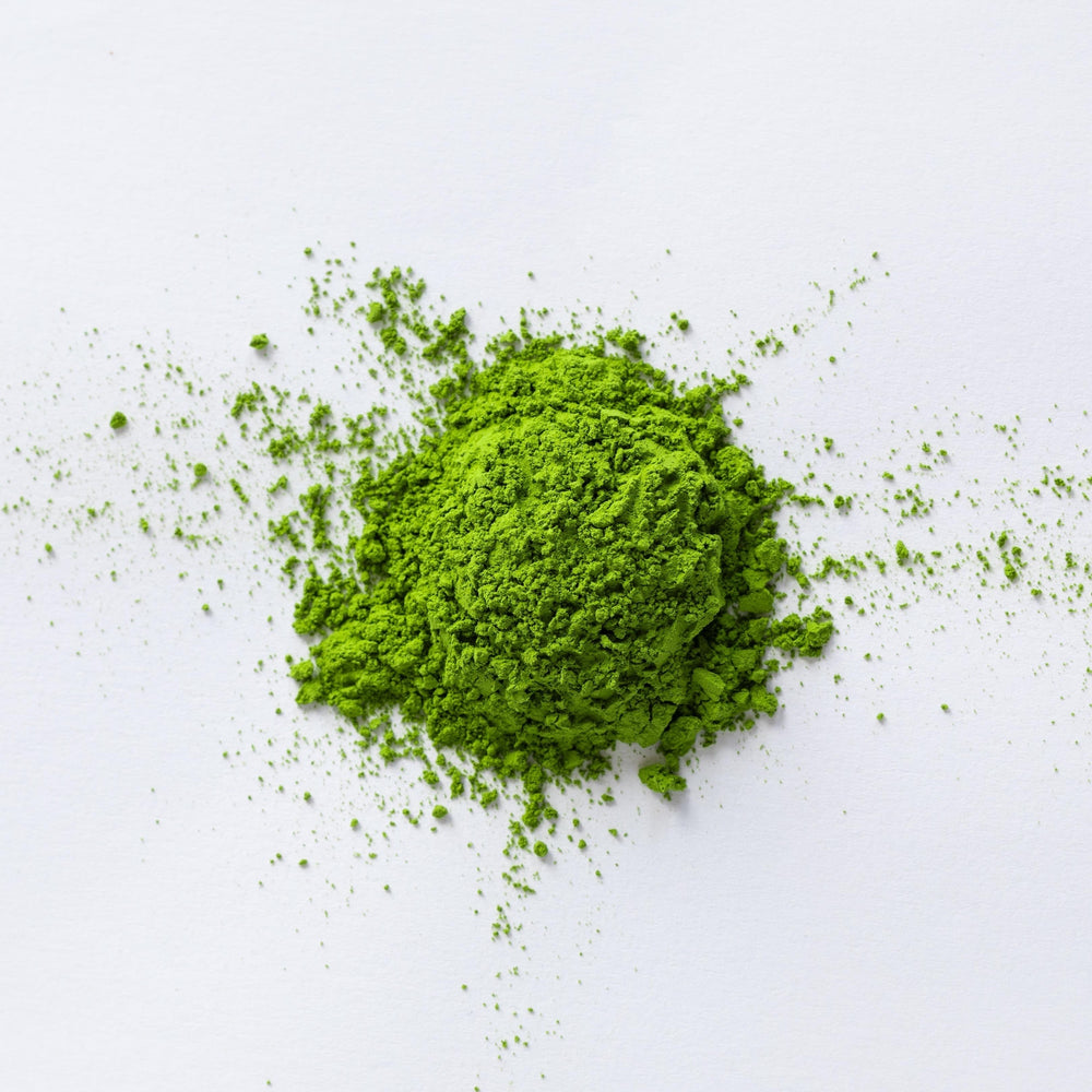 matcha Green powder on a white background
