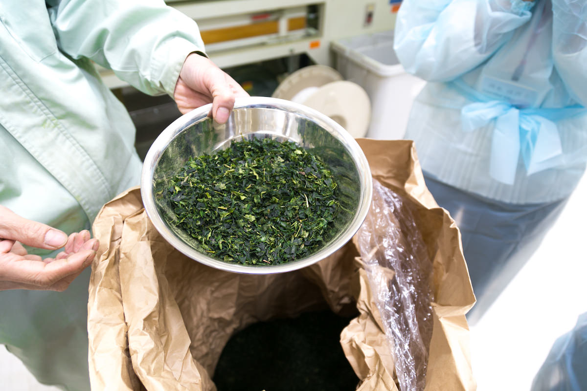 tencha green tea leaves steamed & dried