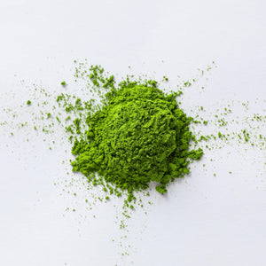 matcha Green powder on a white background