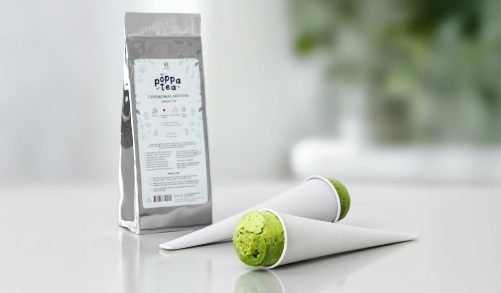 matcha chia seed ice lollies