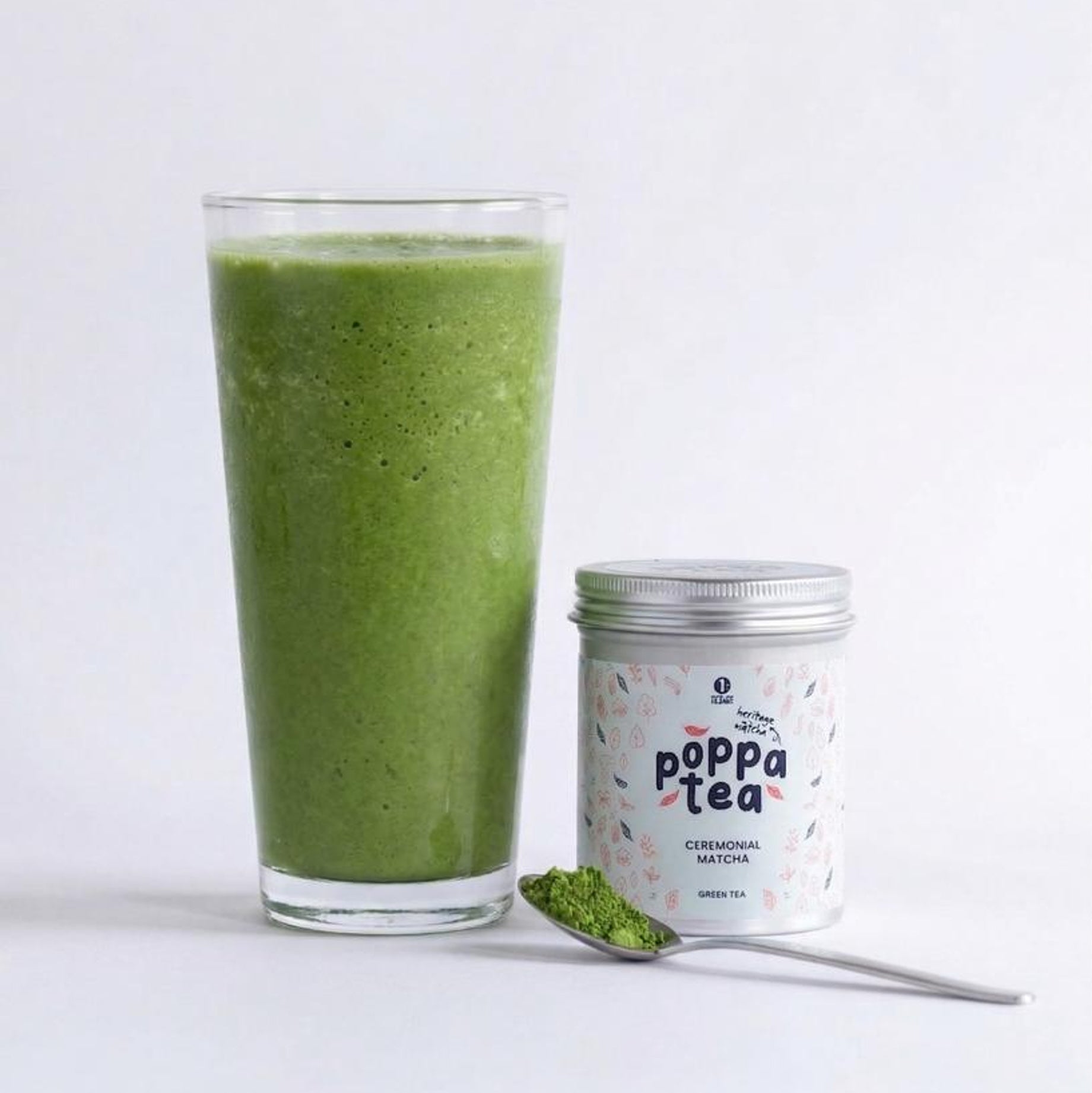 matcha smoothie in a glass
