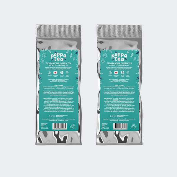 2 refill pouches of poppatea genmaicha 100g in total