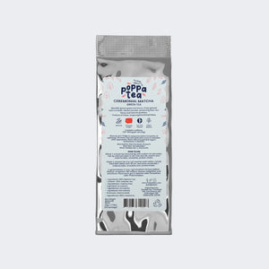 Poppa Tea ceremonial matcha green tea heritage edition refill pouch packaging on a white background